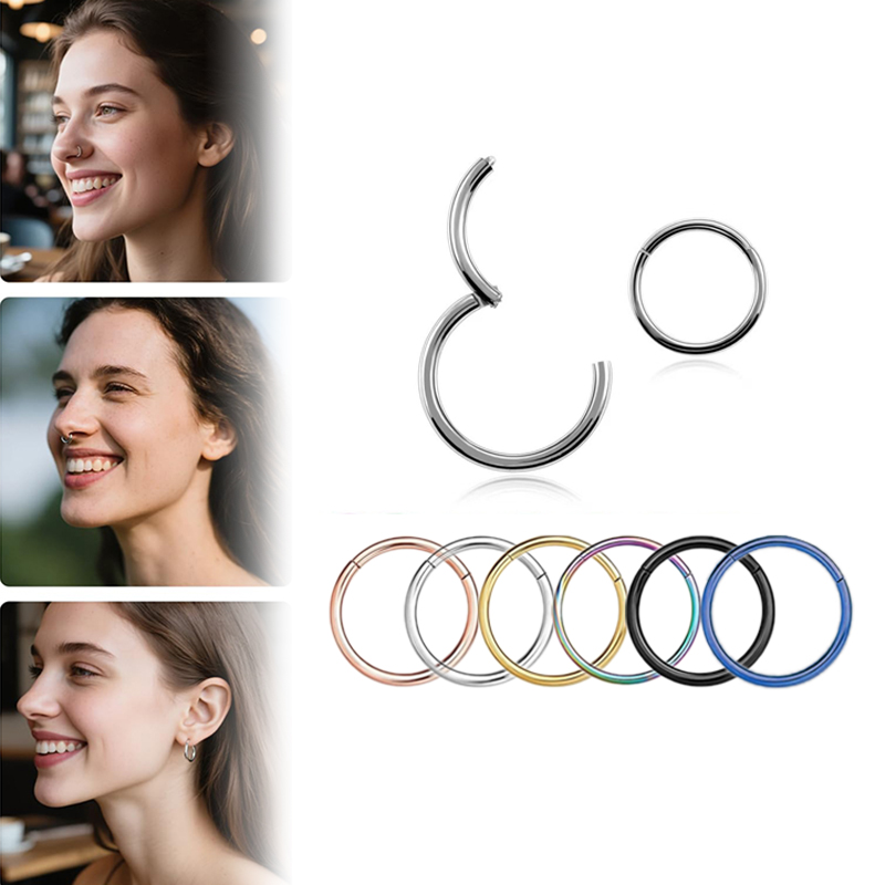 Body Jewelry Septum - Kolczyk typu clicker ze stali chirurgicznej