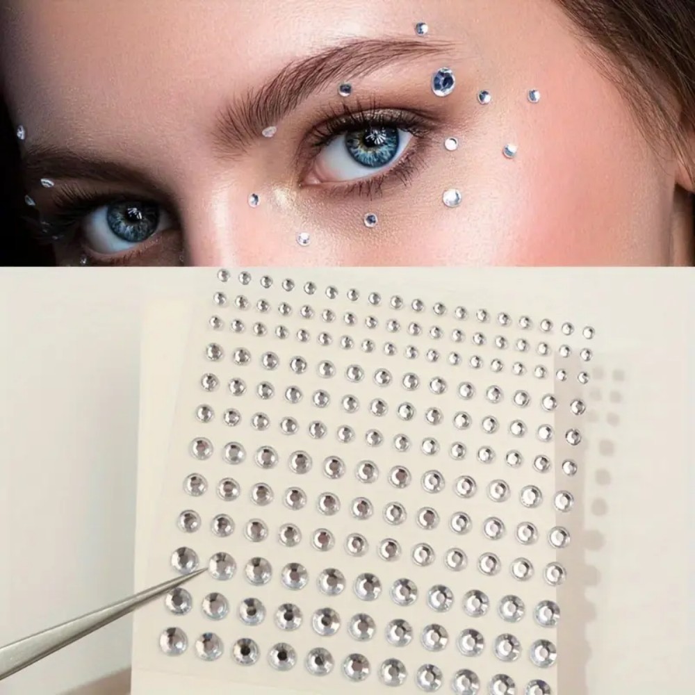 Body Jewelry Labret - 165 sztuk samoprzylepne naklejki ze strasami,