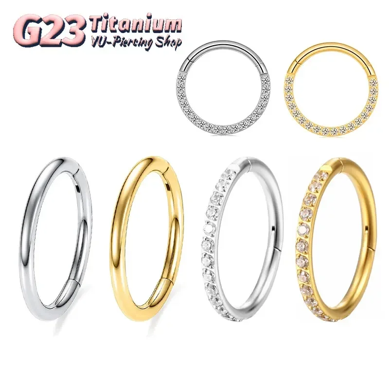 Body Jewelry Septum - G23 Tytanowy pierścień do nosa 14G