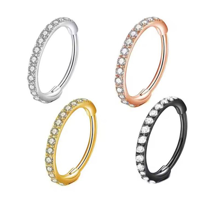 Body Jewelry Septum - Kolczyk do nosa 16G z przezroczystym