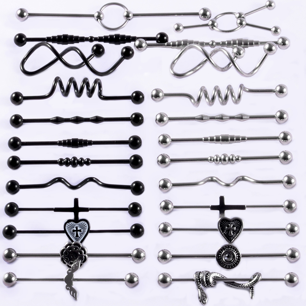Body Jewelry Industrial - 1 sztuk stal chirurgiczna wąż przemysłowy