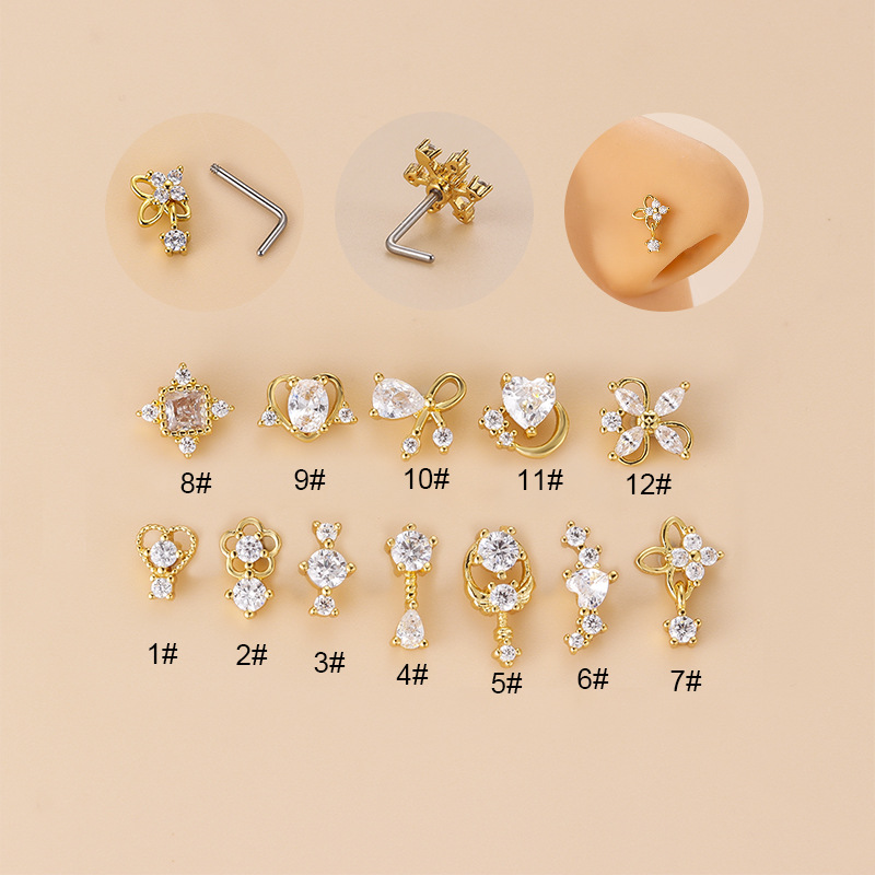 Body Jewelry Septum - Kolczyk do nosa w kształcie litery