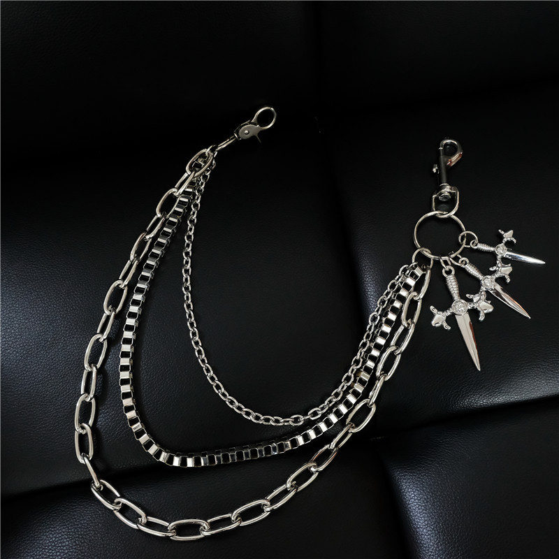 Body Jewelry Manufacturers - Spodnie Hip-Hop Punk Metal Sword Casual