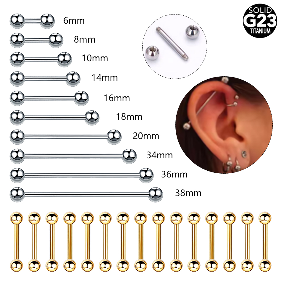 Body Jewelry Industrial - 1/5 sztuk tytanowa nić zewnętrzna przekłuwanie