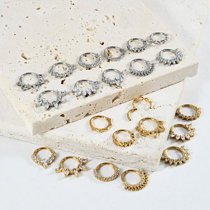 Body Jewelry Septum - 31BB kryształowy pierścień na chrząstkę ucha