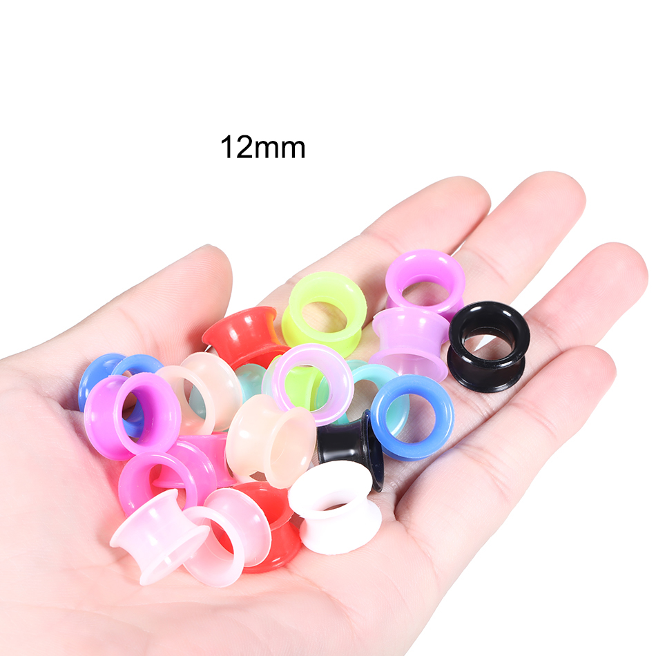 Body Jewelry Gauges - 24 szt. Silikonowe rozpychacze do uszu
