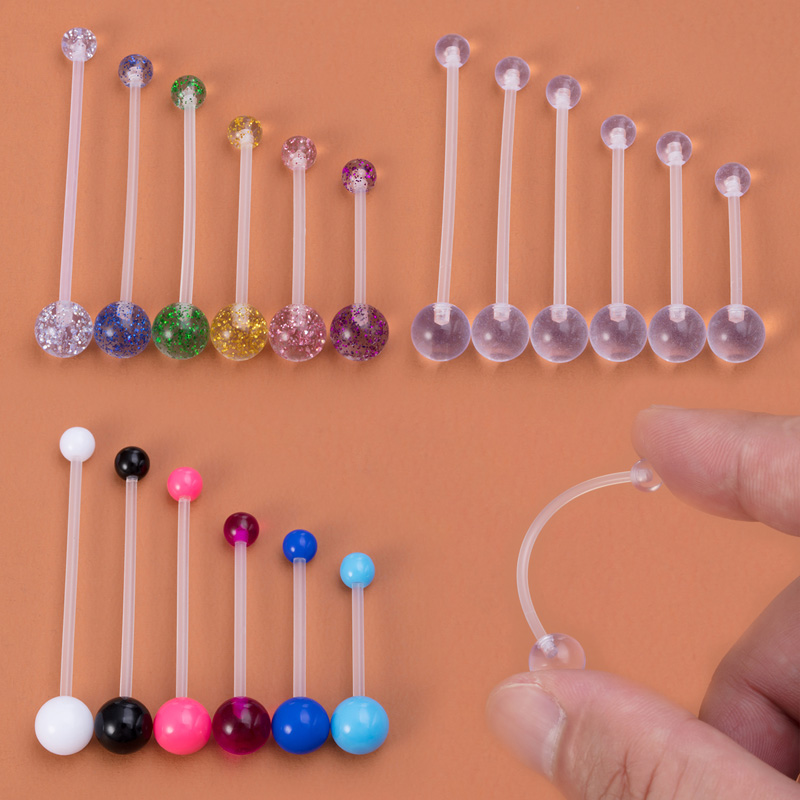 Body Jewelry Industrial - 6 sztuk elastyczny piercing do pępka