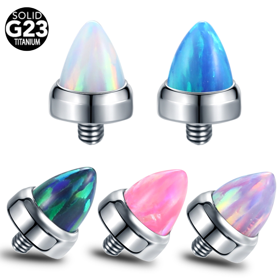 Body Jewelry Industrial - 1PC zestaw pazurów tytanowych Opal Bullet