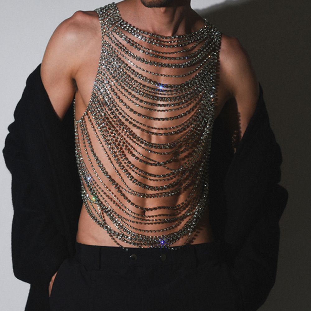 Body Jewelry Men - Moda Luksusowa Bling Męska damska bielizna