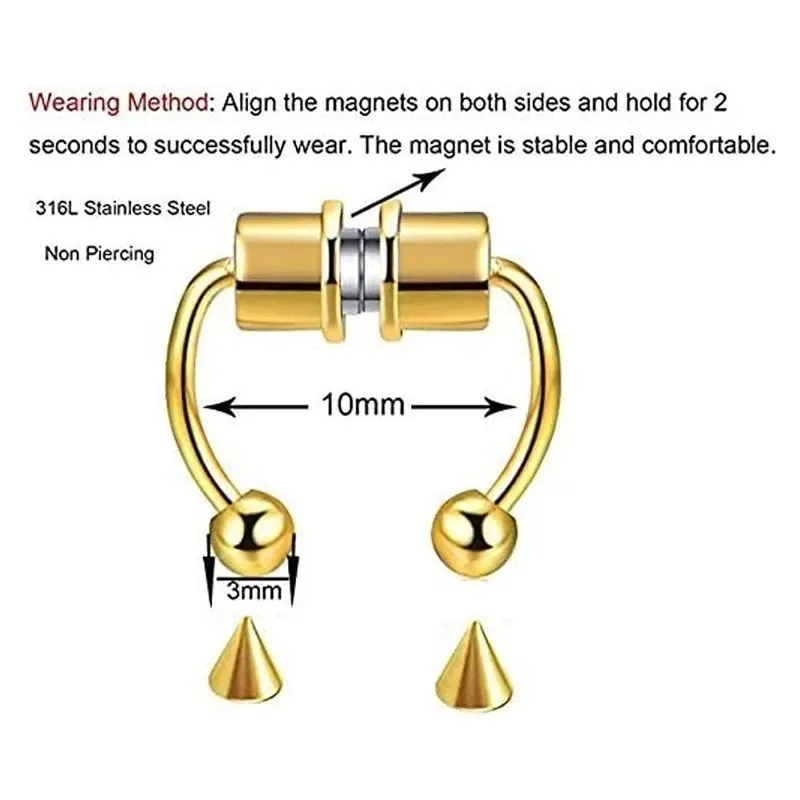 1/2/3 szt. Sztuczne magnetyczn – Body Jewelry Septum recenzja i cena