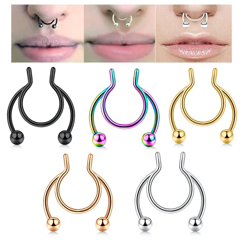 U Shaped Fake Nose Ring Hip Ho – Body Jewelry Septum recenzja i cena