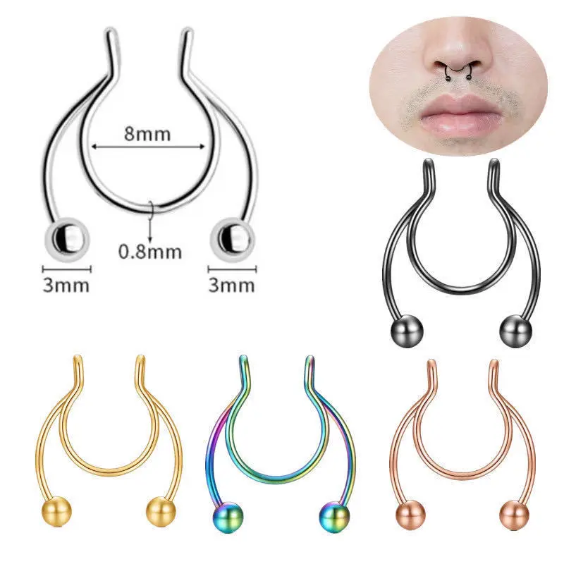 U Shaped Fake Nose Ring Hip Ho – Body Jewelry Septum recenzja i cena