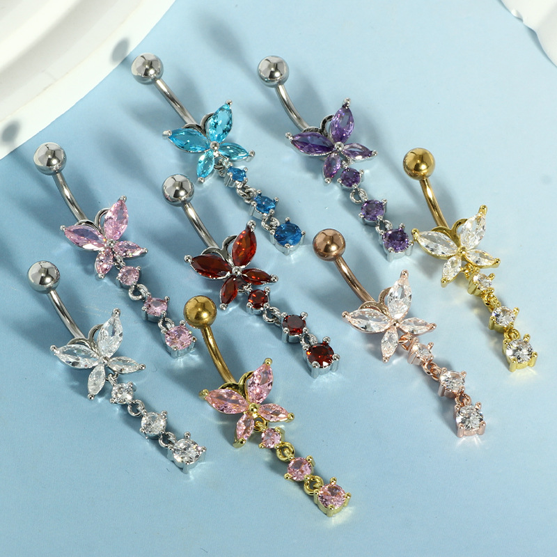 Złoty kolczyk do pępka 14GA w  – Body Jewelry Belly Button Rings recenzja i cena