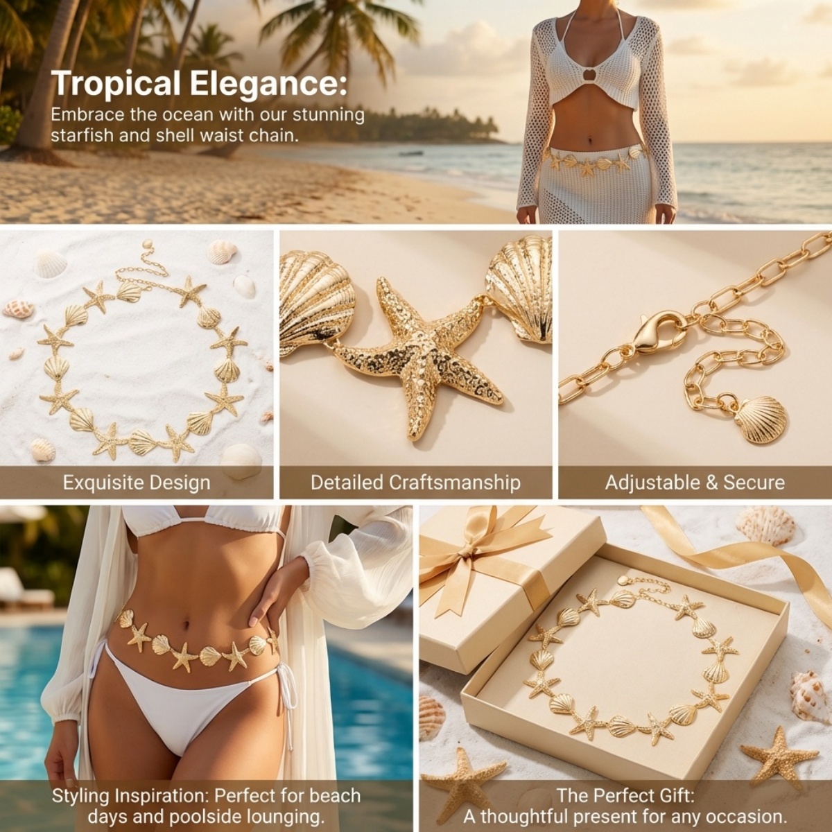 Letni Plażowy Metalowy Łańcusz – Body Jewelry Men recenzja i cena