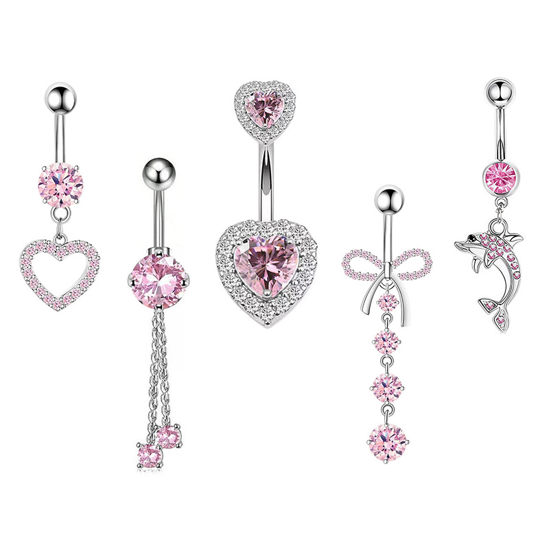 1 SZT. Różowy Pierścień do Pęp – Body Jewelry Belly Button Rings recenzja i cena