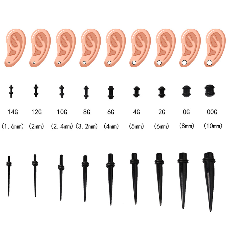 Zestaw 50 szt. akrylowych kolc – Body Jewelry Gauges recenzja i cena