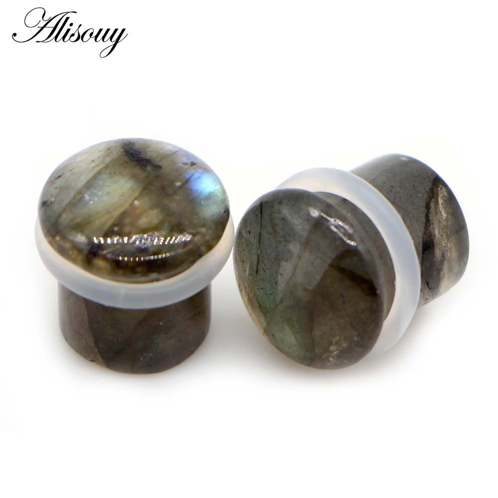 Alisouy 2szt Labradoryt Glow S – Body Jewelry Gauges recenzja i cena