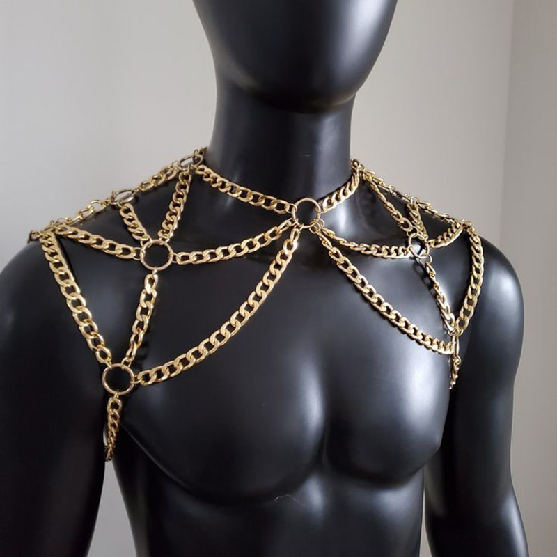 Punk Men Shoulder Body Chain B – Body Jewelry Men recenzja i cena